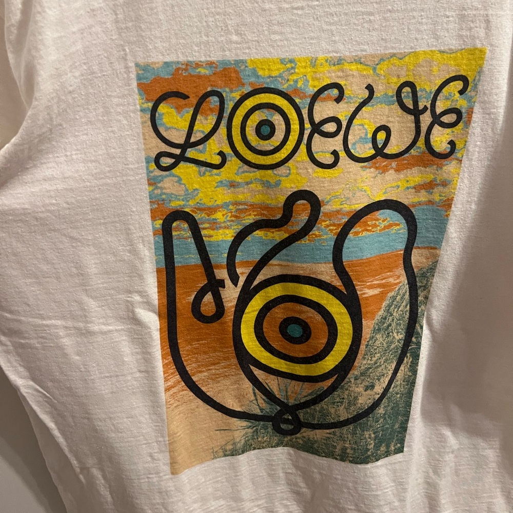 Loewe Artistic T-Shirt in White with Multicolor Design